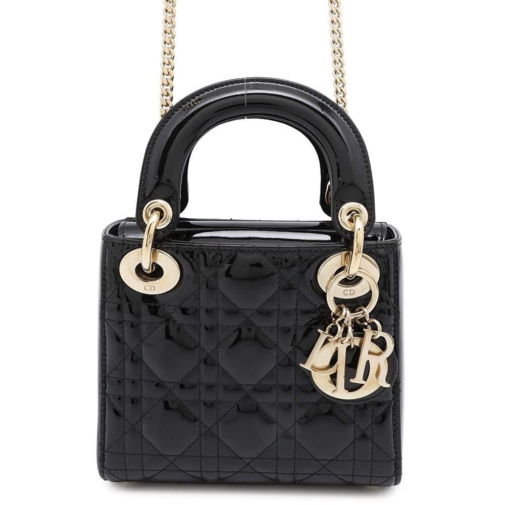 Christian Dior handbag Lady Cannage shoulder bag black